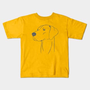 Weimaraner (Yellow and Grey) Kids T-Shirt